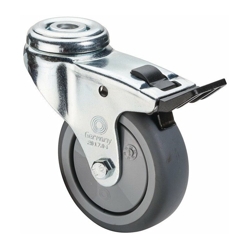 Rueda giratoria con diámetro fijo de 75 mm, si es necesario 60 kg con orificio trasero de 10,2 mm, bola, goma, gris
Rueda giratoria con diámetro fijo de 75 mm, si es necesario 60 kg con orificio trasero de 10,2 mm, bola, goma, gris