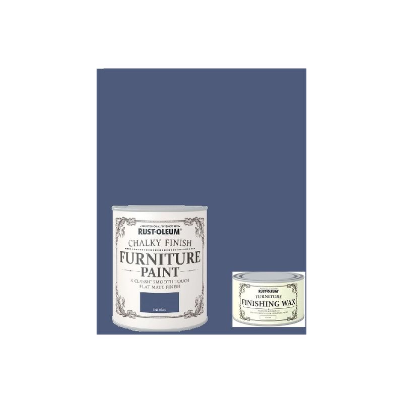 Rust Oleum Chalky Furniture Paint Ink Blue 750Ml Complete With