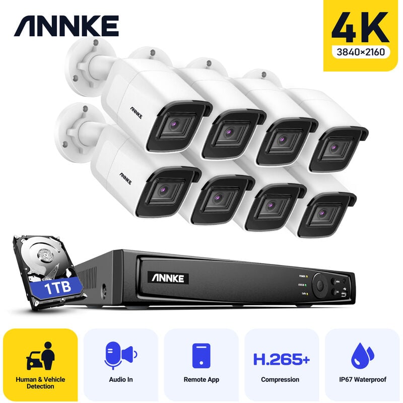 Sistema de cámara de seguridad IP WiFi de 8 canales con 8 piezas 1080p Cámaras de vigilancia CCTV inalámbricas para exteriores AI Detección humana
Sistema de cámara de seguridad IP WiFi de 8 canales con 8 piezas 1080p Cámaras de vigilancia CCTV inalámbricas para exteriores AI Detección humana