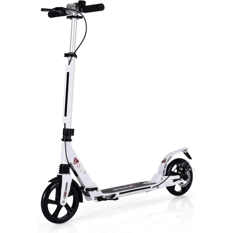 Scooter Patinete Plegable Manillar Regulable en 3 Posiciones Carga hasta 100kg para Niños Mayores de 8 Años y Adultos (Blanco)
Scooter Patinete Plegable Manillar Regulable en 3 Posiciones Carga hasta 100kg para Niños Mayores de 8 Años y Adultos (Blanco)