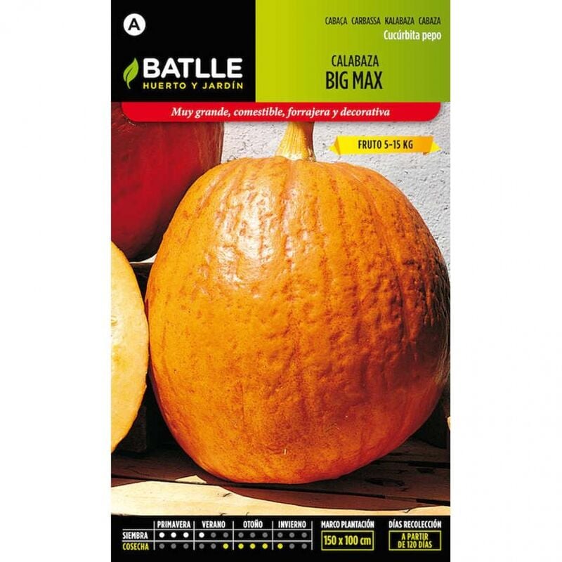Plantawa Semillas de Calabaza Bix Max 6 gr para Siembra Primavera Hortaliza para Cultivar - Battle
Plantawa Semillas de Calabaza Bix Max 6 gr para Siembra Primavera Hortaliza para Cultivar - Battle