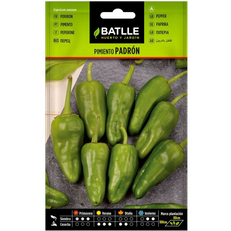 Plantawa Semillas de Pimiento Padrón 2 gr para Siembra Primavera Invierno Hortaliza para Cultivar - Battle
Plantawa Semillas de Pimiento Padrón 2 gr para Siembra Primavera Invierno Hortaliza para Cultivar - Battle