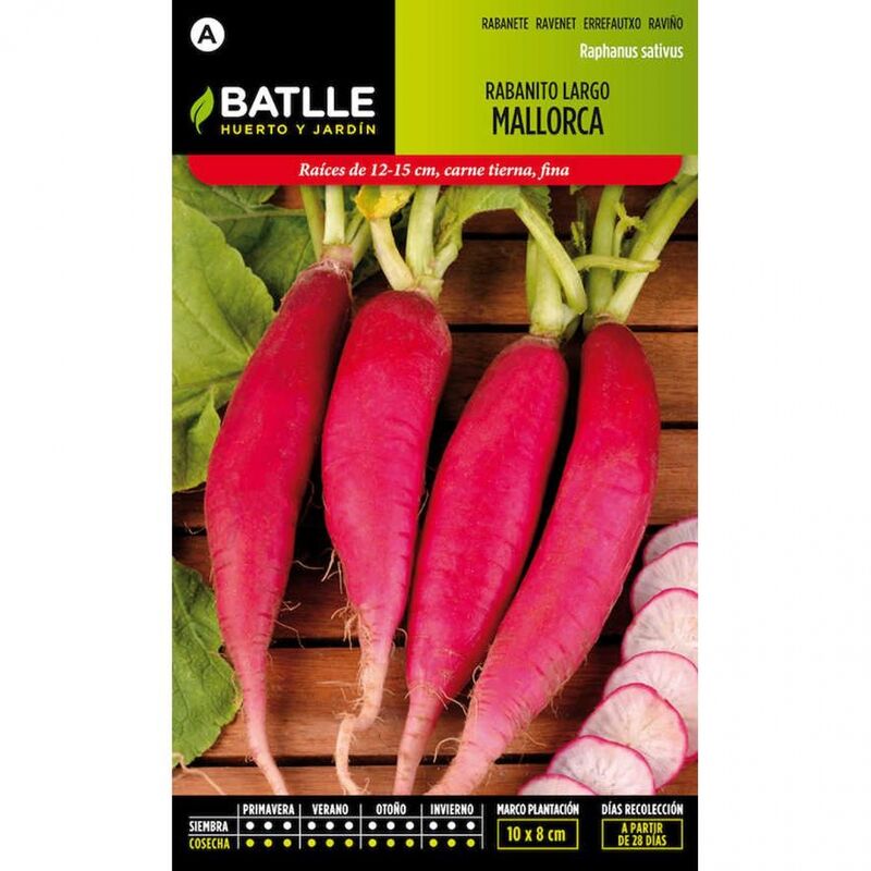 Plantawa Semillas de Rabanito Largo Mallorca 15 gr para Siembra Anual Hortaliza para Cultivar - Battle
Plantawa Semillas de Rabanito Largo Mallorca 15 gr para Siembra Anual Hortaliza para Cultivar - Battle
