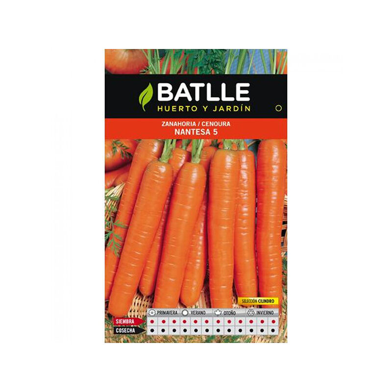 Plantawa Semillas de Zanahoria Nantesa 5 Cilindro 10 gr para Siembra Anual Hortaliza para Cultivar - Battle
Plantawa Semillas de Zanahoria Nantesa 5 Cilindro 10 gr para Siembra Anual Hortaliza para Cultivar - Battle
