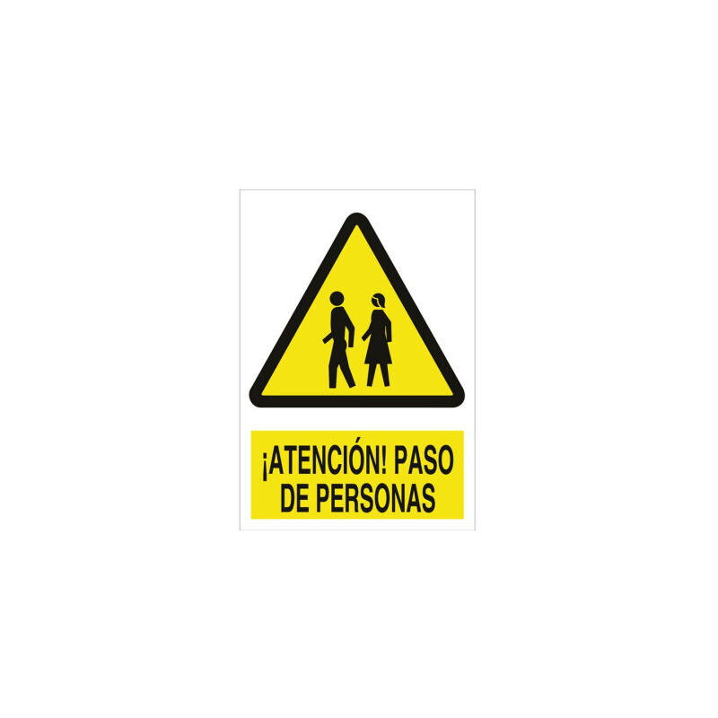 Señal advertencia pictorama y texto - Atención paso de personas | Adhesivo - 297x210 mm
Señal advertencia pictorama y texto - Atención paso de personas | Adhesivo - 297x210 mm