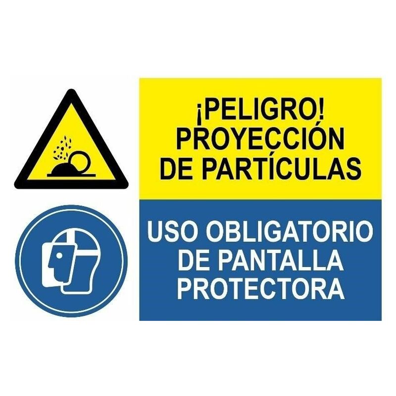 Se Al Combinada Peligro Proyeccion Particulas Uso Obligatorio Pantalla