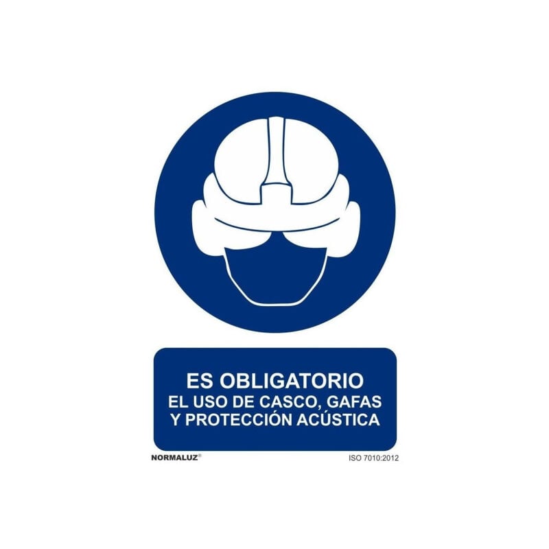 Señal Es Ob. El Uso de Casco Gafas Y Protección Acústica Con Tintas UV | 300 x 400 mm - PVC GLASSPACK 0'7 mm
Señal Es Ob. El Uso de Casco Gafas Y Protección Acústica Con Tintas UV | 300 x 400 mm - PVC GLASSPACK 0'7 mm
