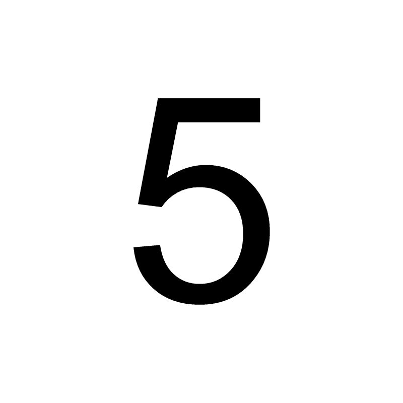 Señal Número Adhesivo de Vinilo Transparente (320 unds/Número) | 40 x 25 mm - Número 5
Señal Número Adhesivo de Vinilo Transparente (320 unds/Número) | 40 x 25 mm - Número 5