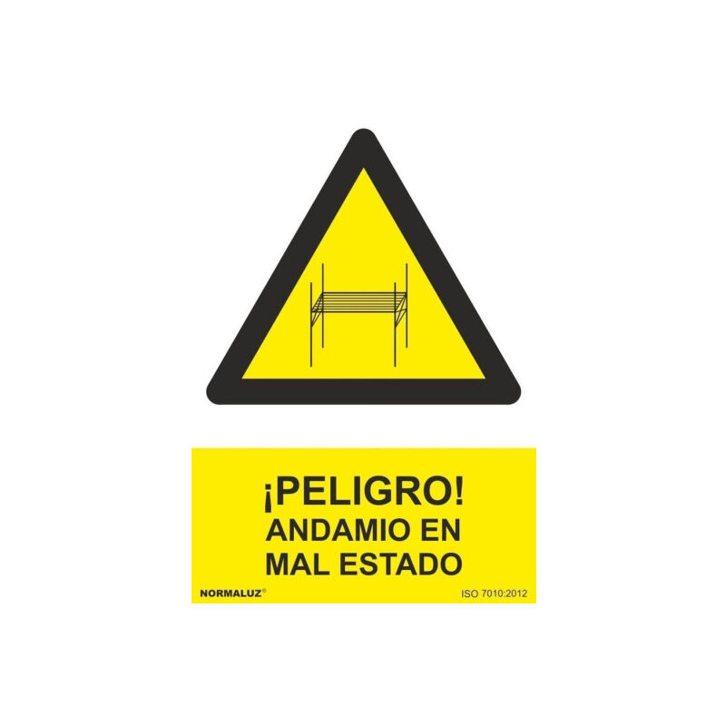 Señal ¡Peligro! Andamio En Mal Estado Con Tintas UV | 300 x 400 mm - PVC GLASSPACK 0'7 mm
Señal ¡Peligro! Andamio En Mal Estado Con Tintas UV | 300 x 400 mm - PVC GLASSPACK 0'7 mm