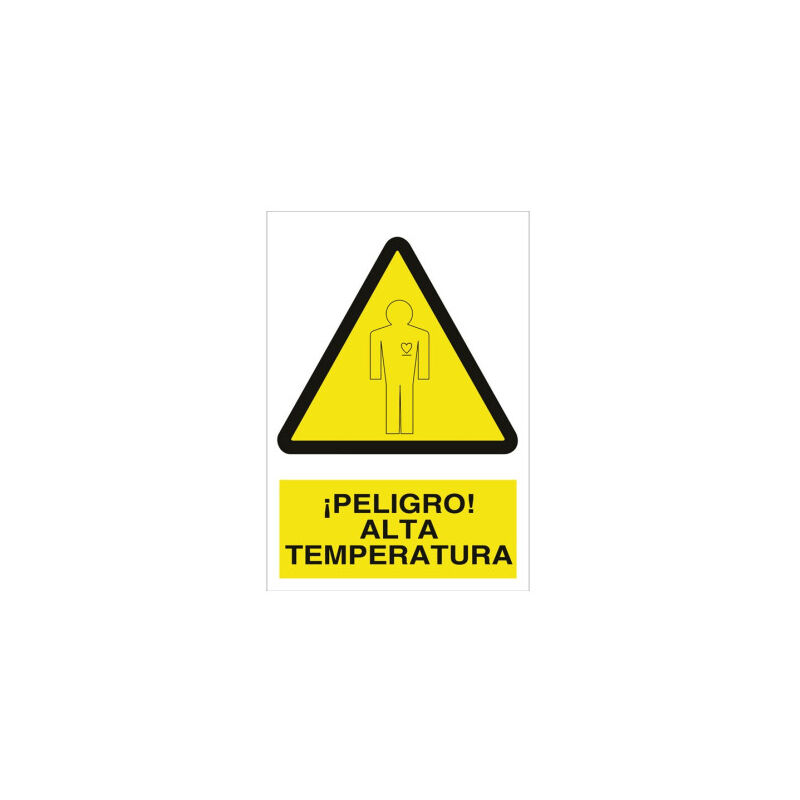 Señal advertencia pictorama y texto - ¡Peligro! alta temperatura 2 | Poliestireno - 210x148 mm
Señal advertencia pictorama y texto - ¡Peligro! alta temperatura 2 | Poliestireno - 210x148 mm