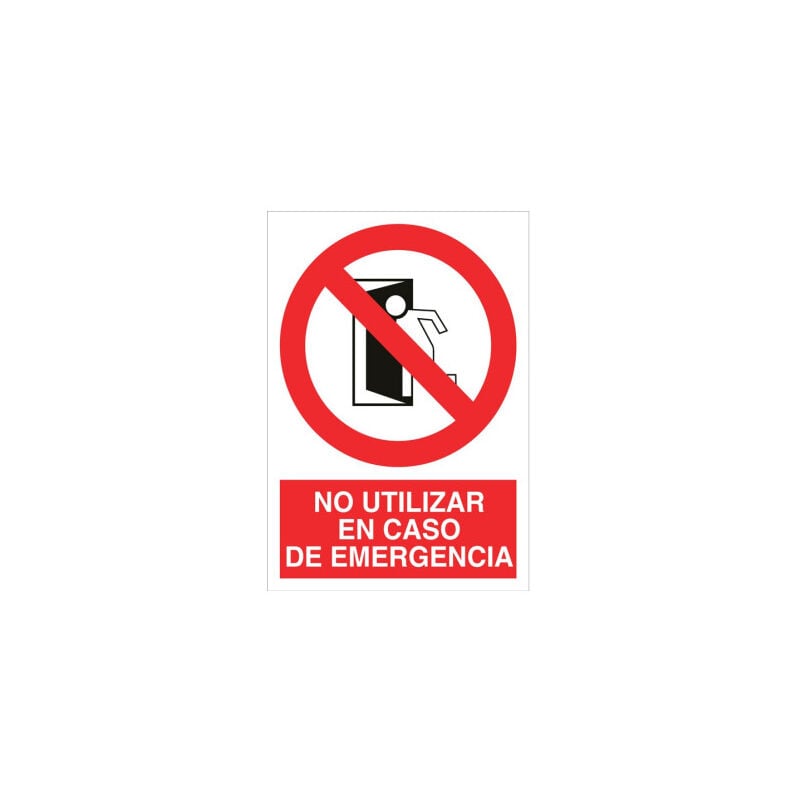 Señal prohibido pictograma y texto - No utilizar en caso de emergencia | 420X297 - POLIESTIRENO
Señal prohibido pictograma y texto - No utilizar en caso de emergencia | 420X297 - POLIESTIRENO