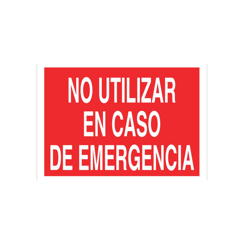 Señal prohibido solo texto - No utilizar en caso de emergencia | Poliestireno - 420x297 mm
Señal prohibido solo texto - No utilizar en caso de emergencia | Poliestireno - 420x297 mm