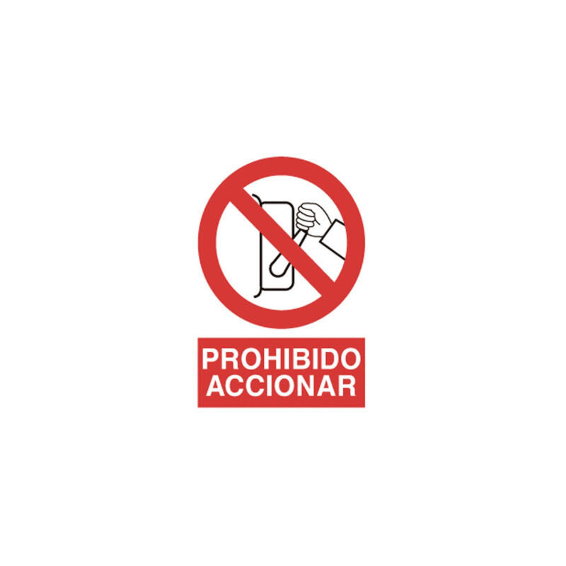 Señal prohibido pictograma y texto - Prohibido accionar palanca | 148X105 - Pegatina Adhesiva
Señal prohibido pictograma y texto - Prohibido accionar palanca | 148X105 - Pegatina Adhesiva