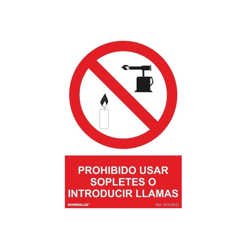 Señal Prohibido Usar Sopletes O Introducir Llamas Con Tintas UV | 300 x 400 mm - PVC GLASSPACK 0'7 mm
Señal Prohibido Usar Sopletes O Introducir Llamas Con Tintas UV | 300 x 400 mm - PVC GLASSPACK 0'7 mm