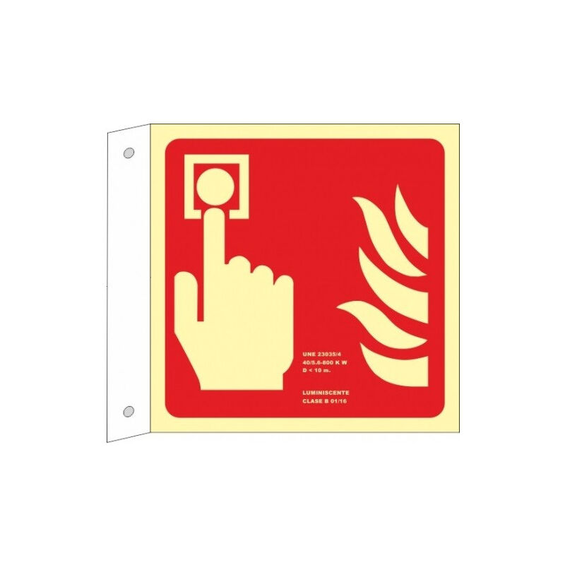 Señal Pulsador de Alarma (Sin Texto) Banderola Luminiscente | CLASE B (PVC 0'7 mm) - 420 x 420 mm
Señal Pulsador de Alarma (Sin Texto) Banderola Luminiscente | CLASE B (PVC 0'7 mm) - 420 x 420 mm