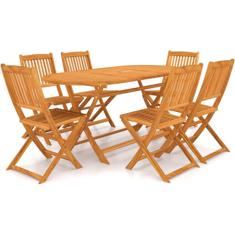 Youthup - Set comedor de jardín plegable 7 piezas madera maciza de acacia - Marrón
Youthup - Set comedor de jardín plegable 7 piezas madera maciza de acacia - Marrón
