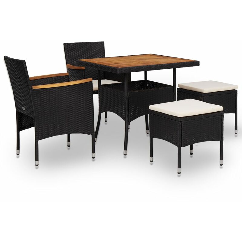 Youthup - Set comedor jardín 5 pzas ratán sintético y madera acacia negro - Negro
Youthup - Set comedor jardín 5 pzas ratán sintético y madera acacia negro - Negro