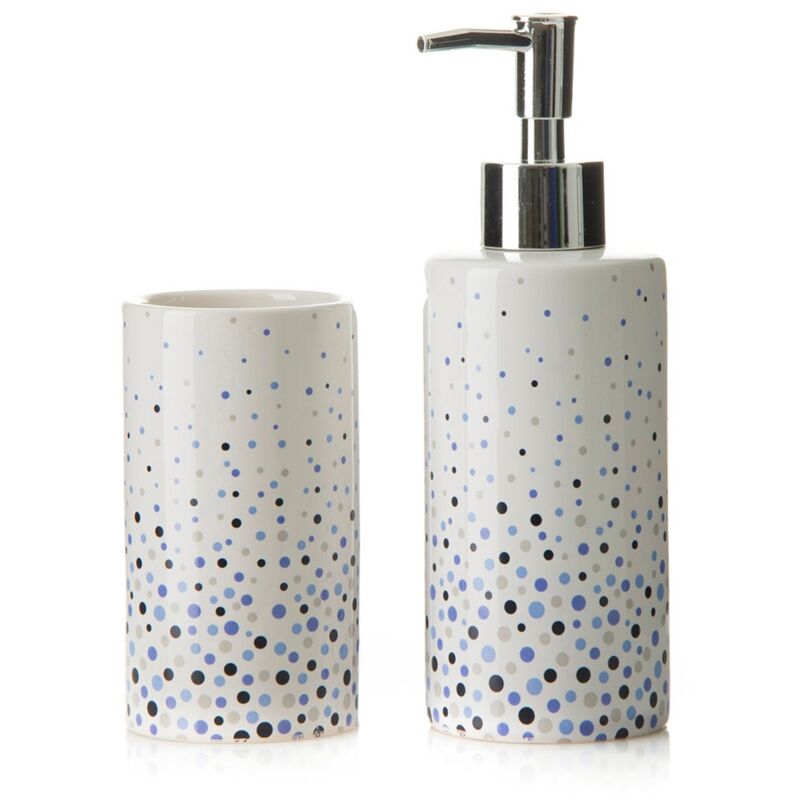 Lolahome - Set de 2 accesorios de baño de dispensador y portacepillos de cerámica azul
Lolahome - Set de 2 accesorios de baño de dispensador y portacepillos de cerámica azul