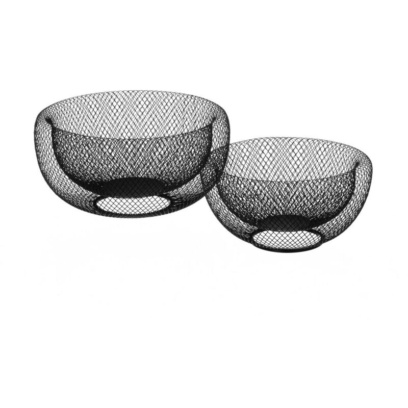 Set de 2 centros de mesa de rejilla negros de metal