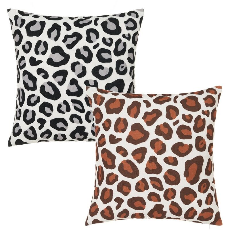 Set de 2 cojines animal print leopardo marrón y negro de algodón natural y poliéster de 45x45 cm
Set de 2 cojines animal print leopardo marrón y negro de algodón natural y poliéster de 45x45 cm