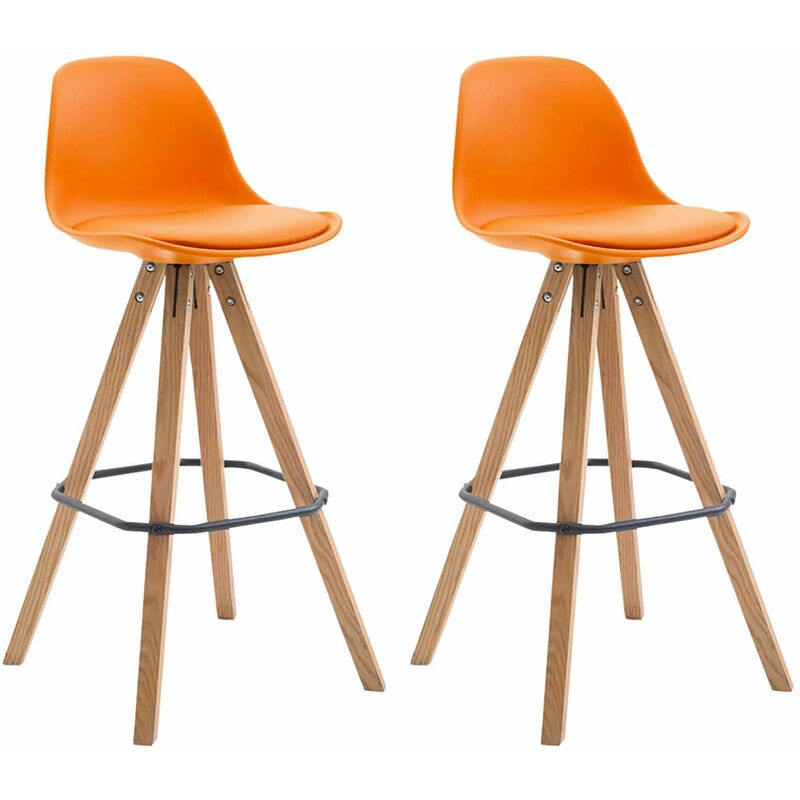 Set De 2 Taburetes Franklin Square ~ Asiento En Polipropileno Naranja Natural (roble) 
Set De 2 Taburetes Franklin Square ~ Asiento En Polipropileno Naranja Natural (roble)