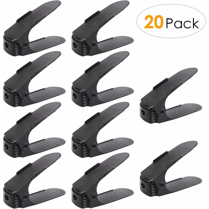 Set de 20pcs Organizadores de Zapatos, Soporte de Calzado de Altura Ajustable, Zapatero Simple, Adecuada para Mujeres y Hombres, Ahorra Espacio
Set de 20pcs Organizadores de Zapatos, Soporte de Calzado de Altura Ajustable, Zapatero Simple, Adecuada para Mujeres y Hombres, Ahorra Espacio