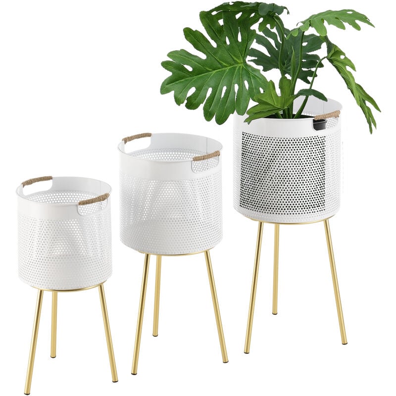 Set de 3 x Soportes de Flores Gerpinnes - con Macetero - Estantes para plantas - Estilo decorativo - Accesorio Hogar - Metal - Cobre amarillo y Blanco
Set de 3 x Soportes de Flores Gerpinnes - con Macetero - Estantes para plantas - Estilo decorativo - Accesorio Hogar - Metal - Cobre amarillo y Blanco