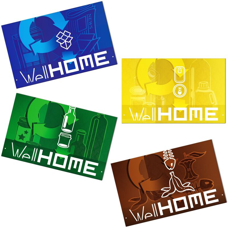 Wellhome - Set de 4 etiquetas magnéticas para reciclaje, en PVC, mate - full-color - de 80mm x 50mm
Wellhome - Set de 4 etiquetas magnéticas para reciclaje, en PVC, mate - full-color - de 80mm x 50mm