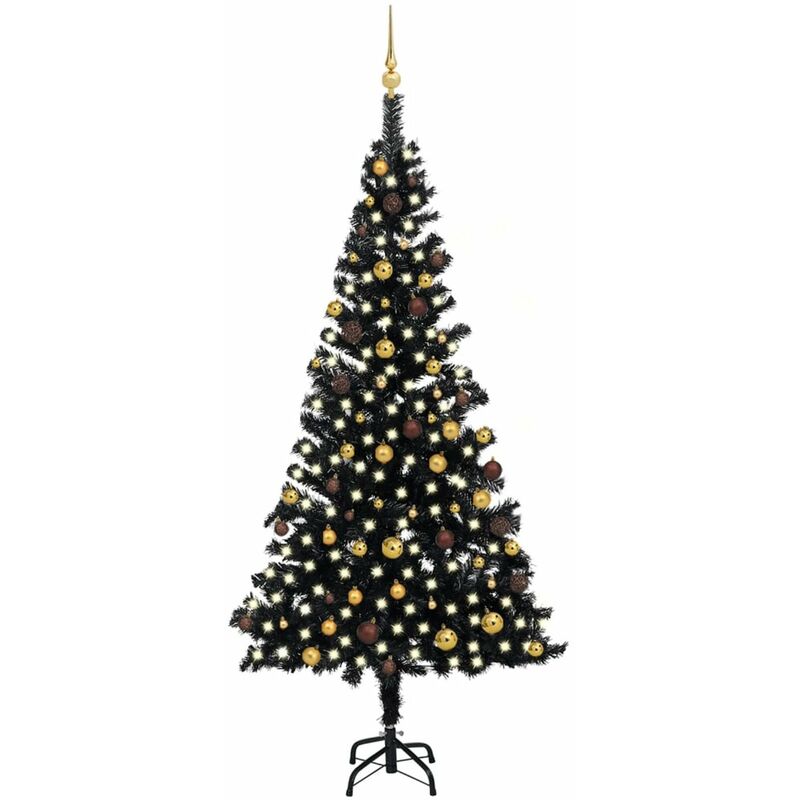Happyshopping - Set de arbol de Navidad artificial con LED y bolas negro 240 cm
Happyshopping - Set de arbol de Navidad artificial con LED y bolas negro 240 cm