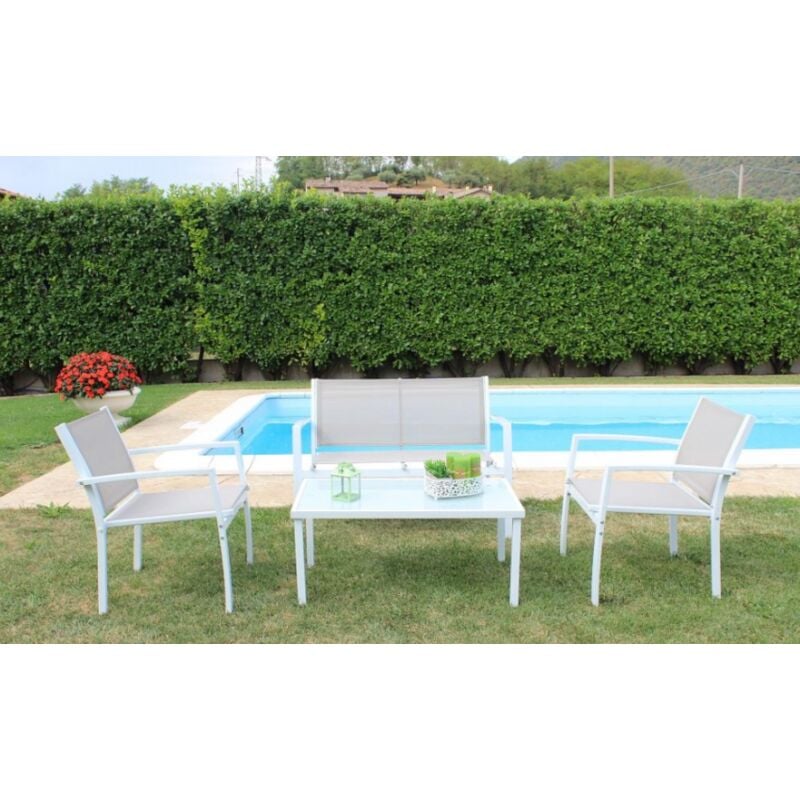 Set de jardín Carmen con estructura de hierro y textilene color gris claro | gris
Set de jardín Carmen con estructura de hierro y textilene color gris claro | gris