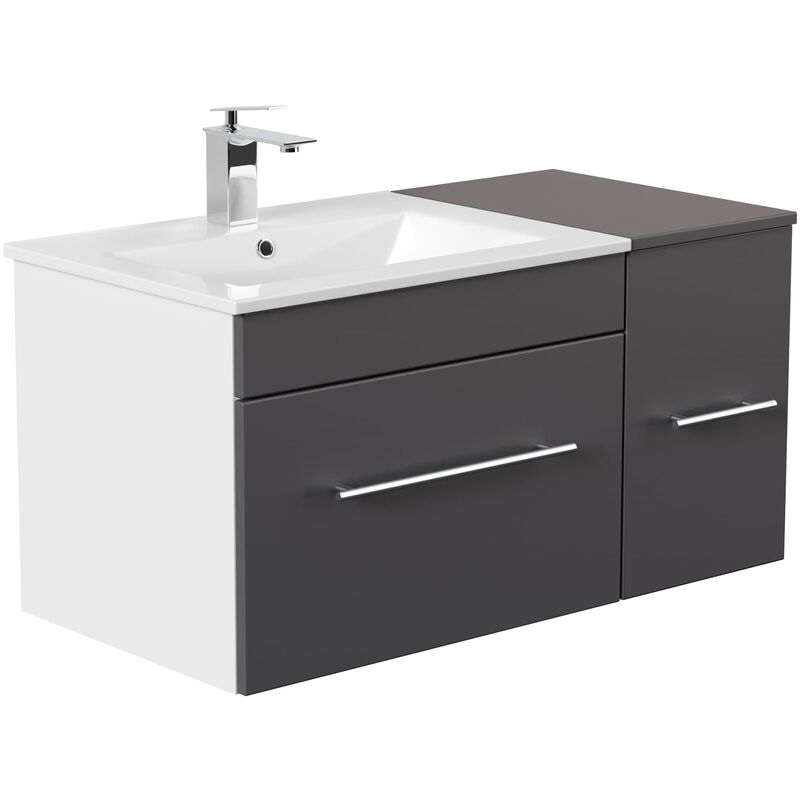 Set de mueble de baño Fortuna Antracita satinado