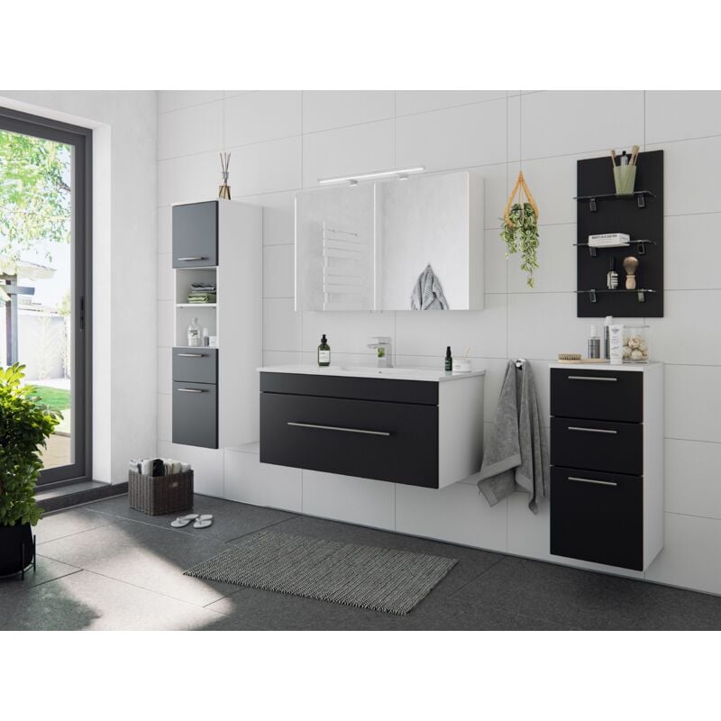 Set de mueble de baño SANTINI 5 Partes Negro satinado