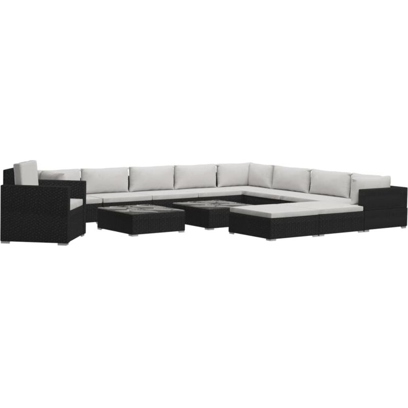 Set Muebles de Jardín 13 Piezas y Cojines Ratán Sintético Negro - Negro - Vidaxl
Set Muebles de Jardín 13 Piezas y Cojines Ratán Sintético Negro - Negro - Vidaxl