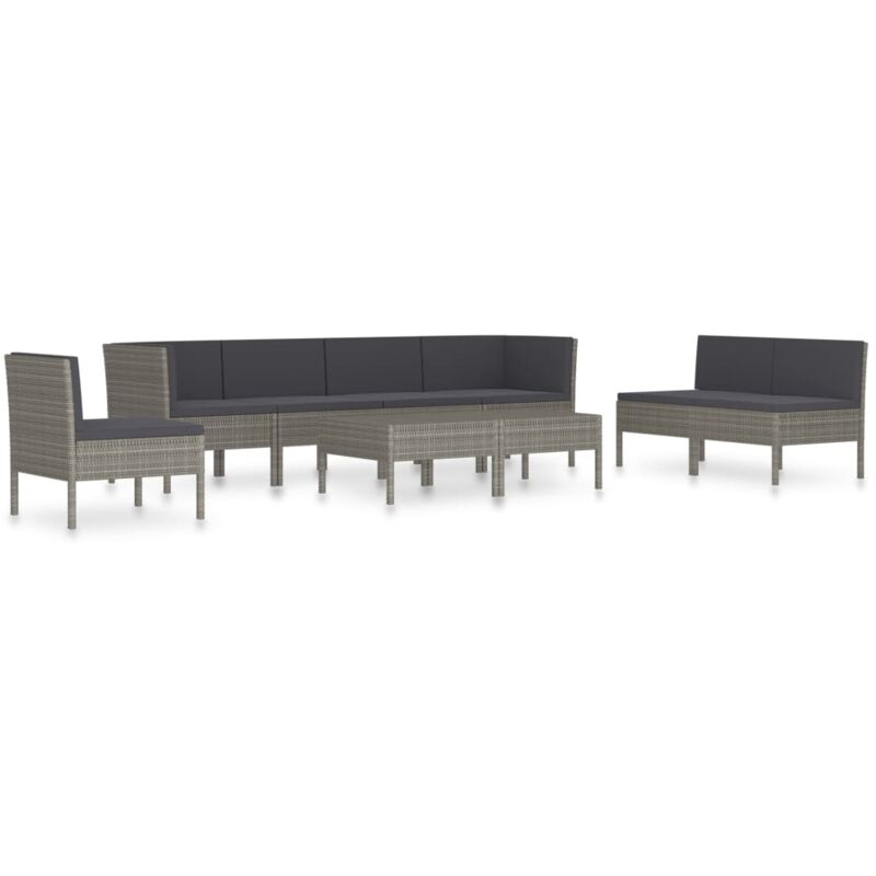 vidaXL Set de muebles de jardín 9 pzas y cojines ratán sintético gris - Gris
vidaXL Set de muebles de jardín 9 pzas y cojines ratán sintético gris - Gris