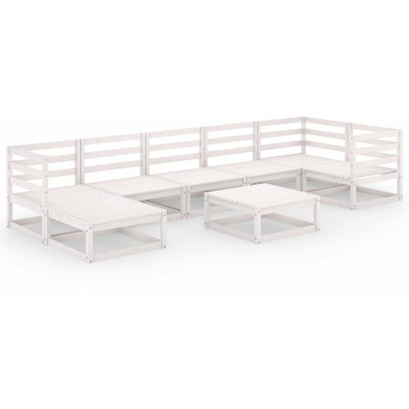 Happyshopping - Set de salon de jardin de 8 piezas blanco madera maciza de pino
Happyshopping - Set de salon de jardin de 8 piezas blanco madera maciza de pino