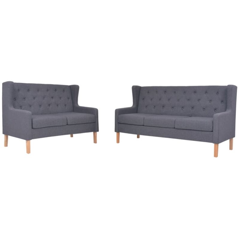 Set de sofás 2 piezas de tela gris