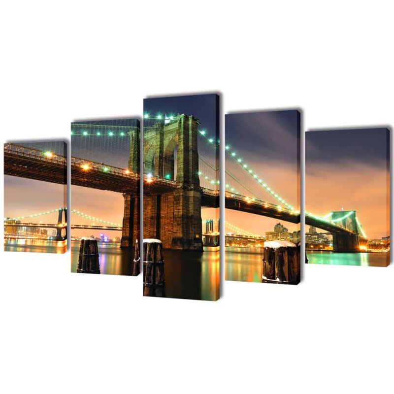 vidaXL Set Decorativo de Lienzos para Pared Puente de Brooklyn 100x50 cm - Multicolor
vidaXL Set Decorativo de Lienzos para Pared Puente de Brooklyn 100x50 cm - Multicolor