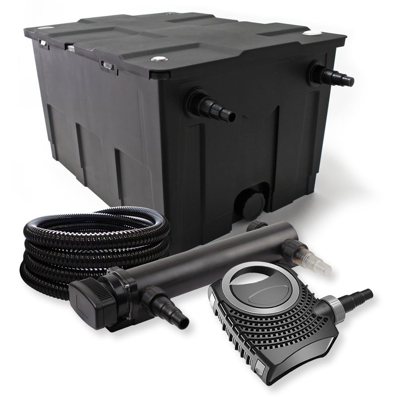 Wiltec - Set filtro 1 cámara estanques 60000l Clarificador UVC 36W Serie CUV-300 Bomba NEO10000 80W Tubo KOI
Wiltec - Set filtro 1 cámara estanques 60000l Clarificador UVC 36W Serie CUV-300 Bomba NEO10000 80W Tubo KOI