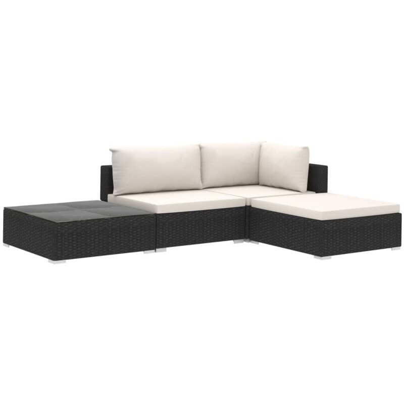 vidaXL Set de Muebles de Jardín 4 Piezas y Cojines Ratán Sintético Negro Blanco - Negro
vidaXL Set de Muebles de Jardín 4 Piezas y Cojines Ratán Sintético Negro Blanco - Negro