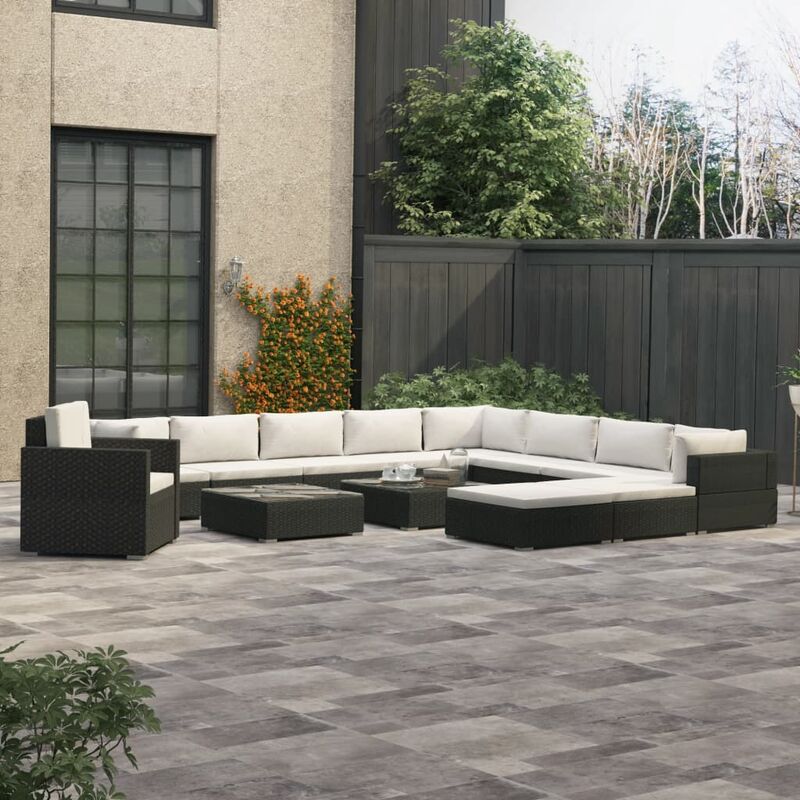 Youthup - Set muebles de jardín 13 piezas y cojines ratán sintético negro - Negro
Youthup - Set muebles de jardín 13 piezas y cojines ratán sintético negro - Negro