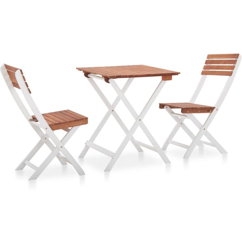 vidaXL Set muebles jardín 3 pzas madera maciza acacia marrón y blanco - Marrón
vidaXL Set muebles jardín 3 pzas madera maciza acacia marrón y blanco - Marrón