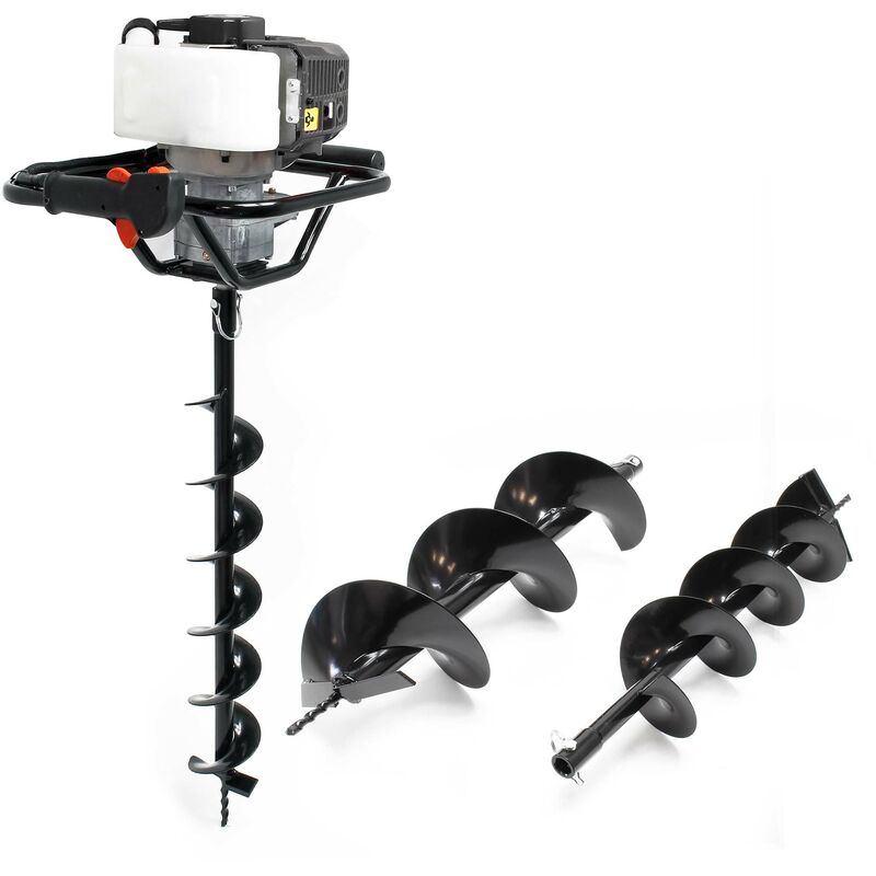 Set taladro de tierra 52cm³ 1,4kW Con barrenas de 100 150 y 200 mm Ahoyador Perforadora Jardín
Set taladro de tierra 52cm³ 1,4kW Con barrenas de 100 150 y 200 mm Ahoyador Perforadora Jardín