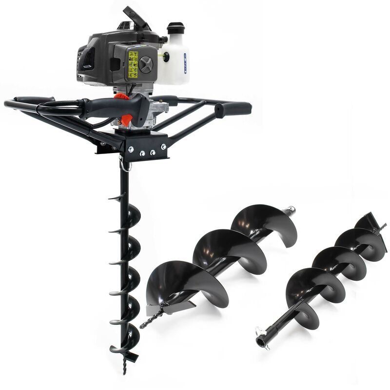 Set taladro de tierra, manejo 2-personas, 3 CV, 63,3 ccm con barrenas de Ø100, 150 & 200mm
Set taladro de tierra, manejo 2-personas, 3 CV, 63,3 ccm con barrenas de Ø100, 150 & 200mm