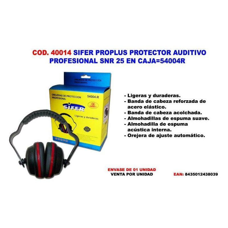 sifer pro protector auditivo orejera ajustabl snr 25 caja 54004r - Mibricotienda
sifer pro protector auditivo orejera ajustabl snr 25 caja 54004r - Mibricotienda