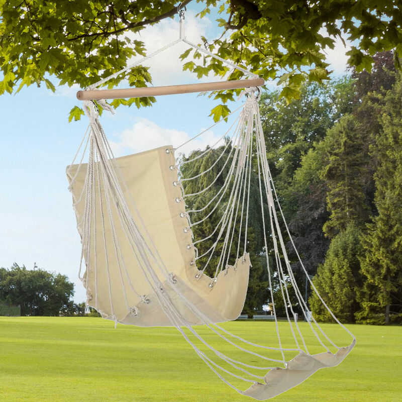 Silla colgante para exterior Silla colgante columpio, incluye reposapiés, carga máxima 120 kg beige, L x A 100 x 60 cm, balcón jardín
Silla colgante para exterior Silla colgante columpio, incluye reposapiés, carga máxima 120 kg beige, L x A 100 x 60 cm, balcón jardín