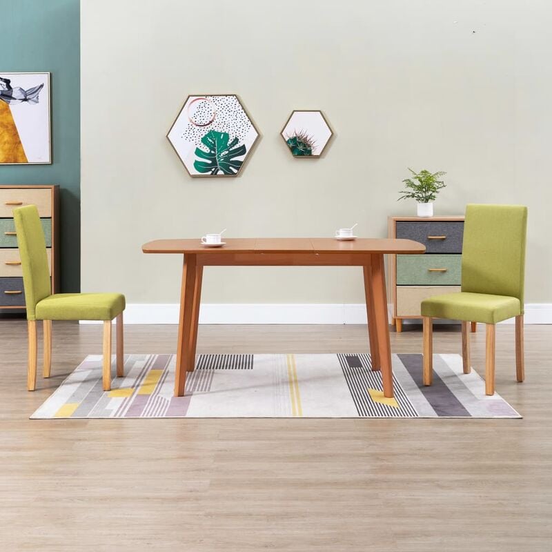 Silla de comedor 2 unidades tela verde