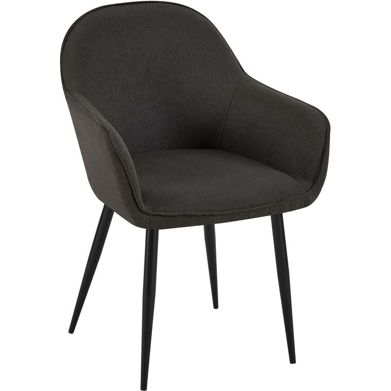 Silla de comedor Boise tapizada en tela Negro 
Silla de comedor Boise tapizada en tela Negro