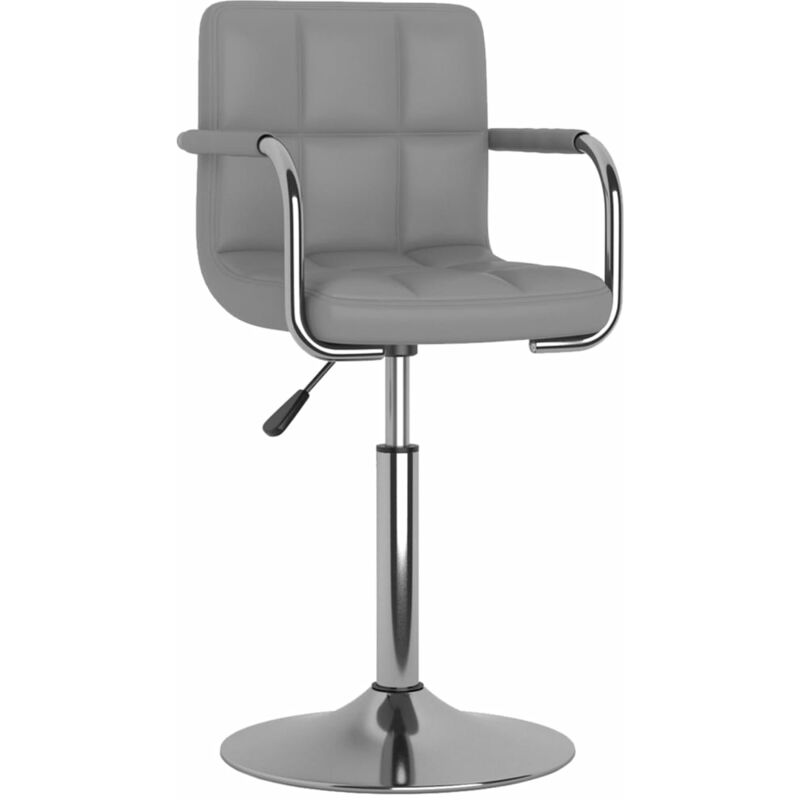 Silla de comedor de cuero sintético gris