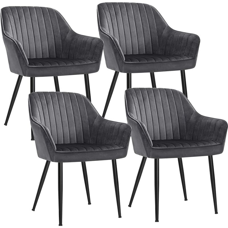 Songmics - Silla de Comedor, Sillón, juego de 4 Silla Tapizada con Reposabrazos, Asiento de 49 cm de Ancho, Patas Metálicas, Forro de Terciopelo,
Songmics - Silla de Comedor, Sillón, juego de 4 Silla Tapizada con Reposabrazos, Asiento de 49 cm de Ancho, Patas Metálicas, Forro de Terciopelo,