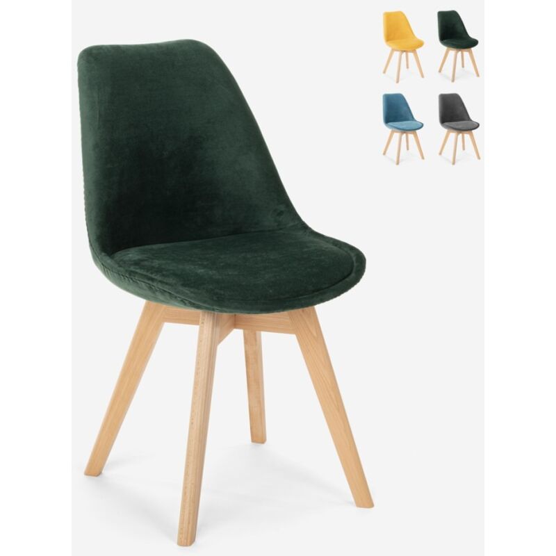 Silla de diseño escandinavo de madera de terciopelo con cojín Dolphin Lux | Verde oscuro
Silla de diseño escandinavo de madera de terciopelo con cojín Dolphin Lux | Verde oscuro
